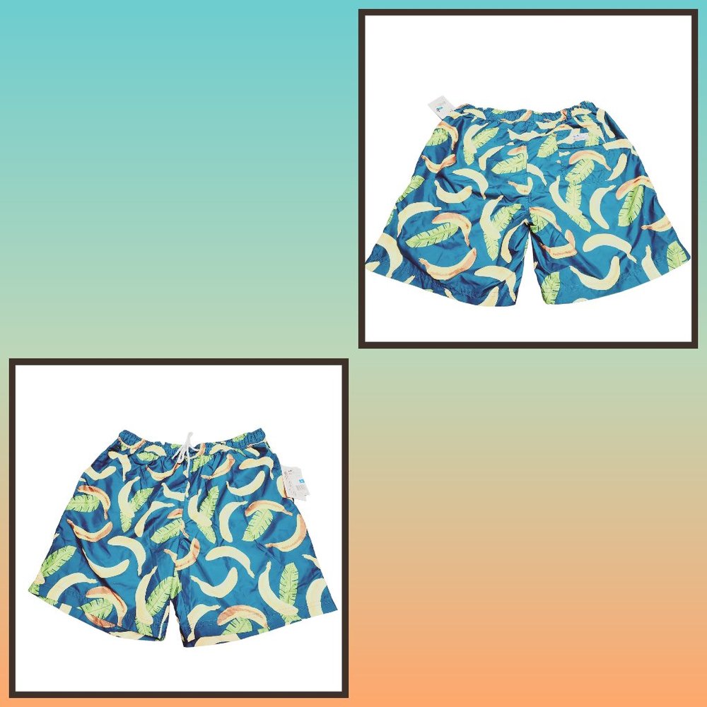 U.S. Surf‎ Club Banana and Leaves -  Meds Swim Trunks - XL